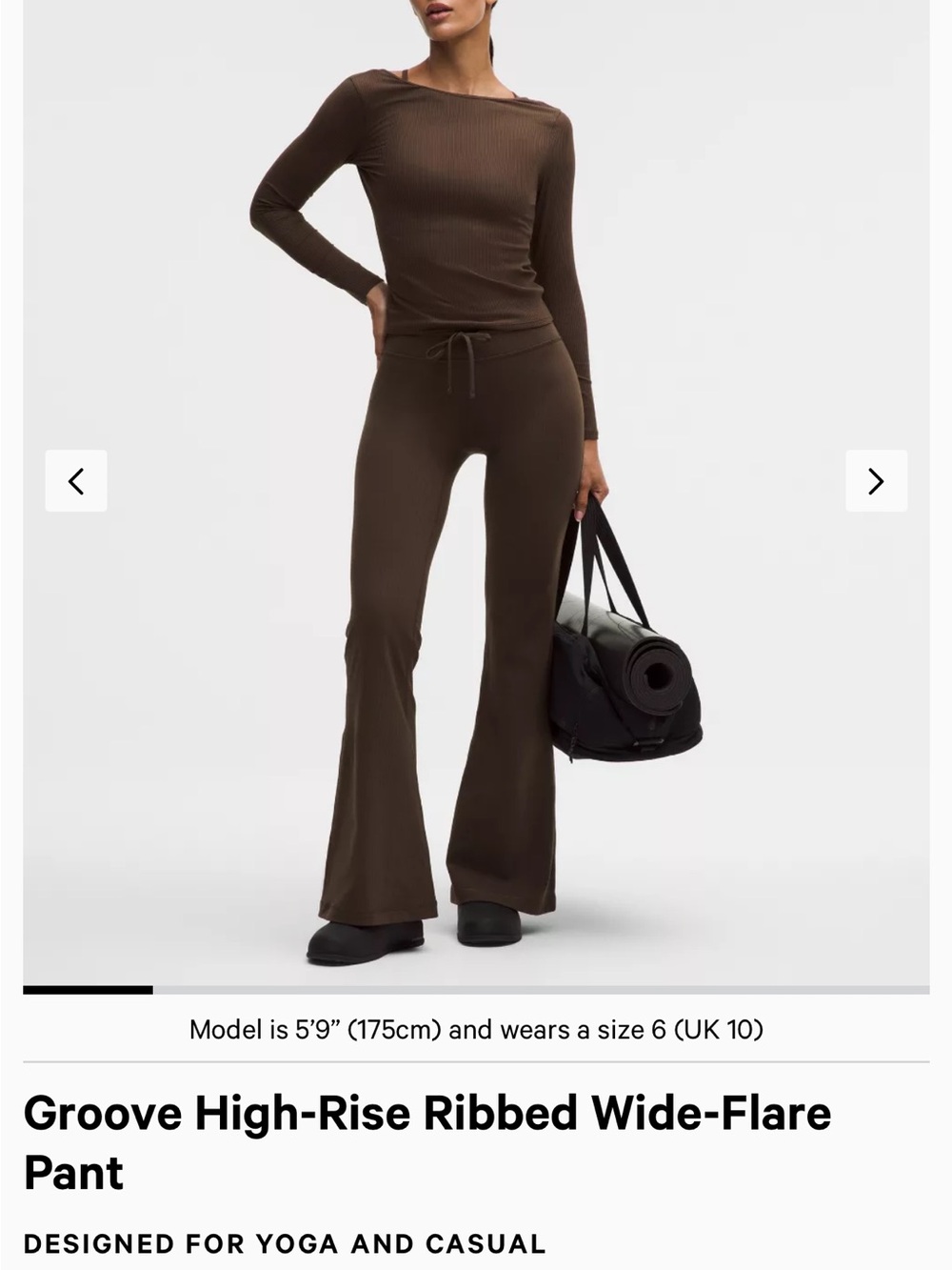 lululemon athletica Ribbed High-Rise Flare Pant — Brown